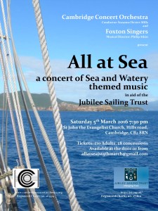 Poster for the 2016 Jubilee Sailing Trust concert.