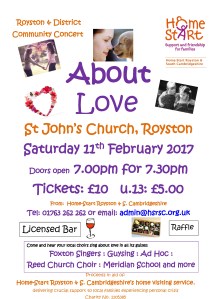 Poster for the 2017 Home-Start Concert.